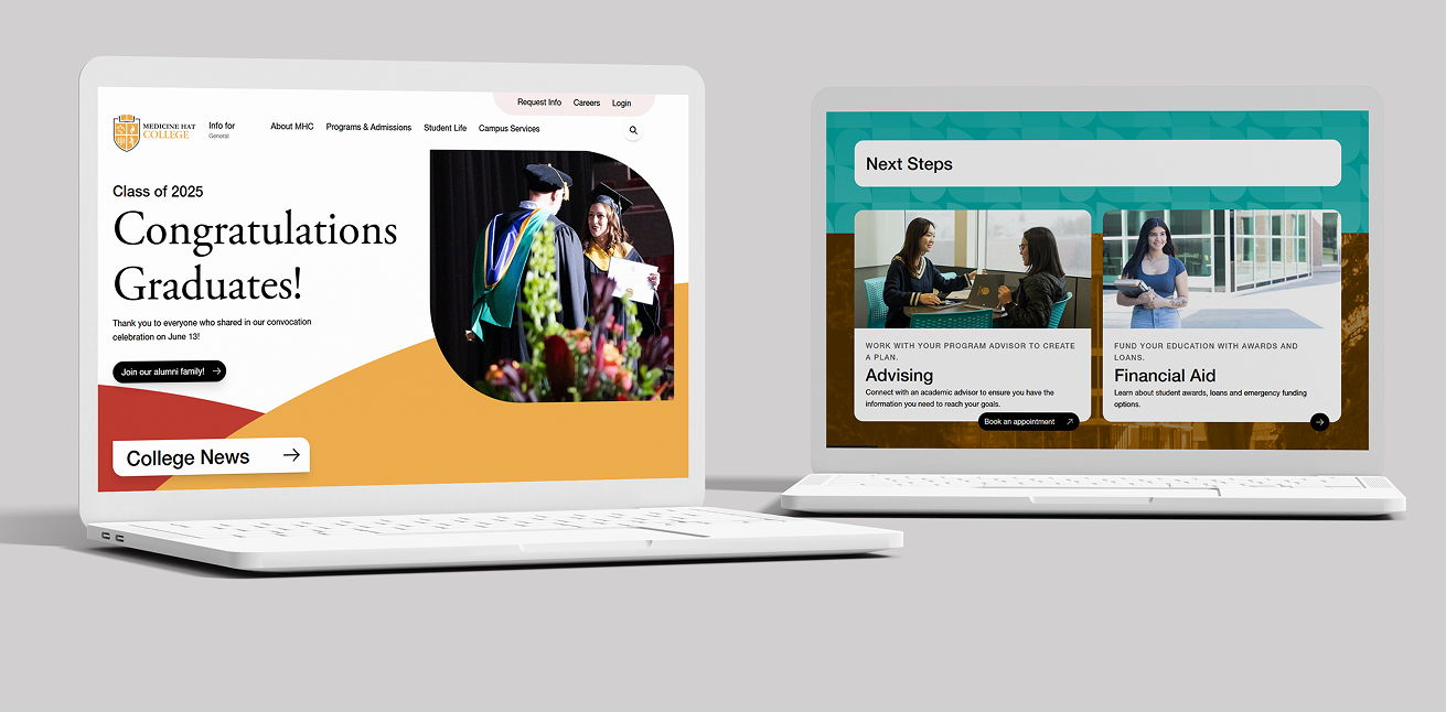 Medicine Hat College website mockups