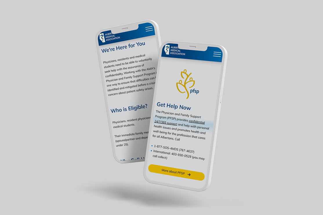 AMA website mobile mockup