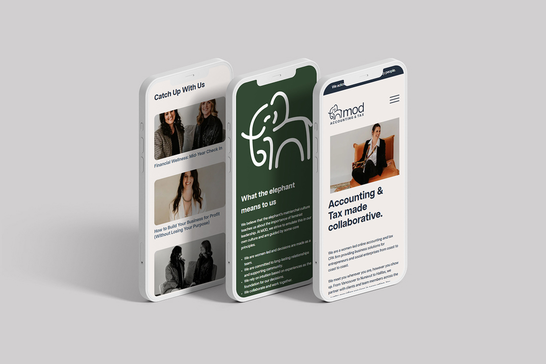 MOD website design mobile view